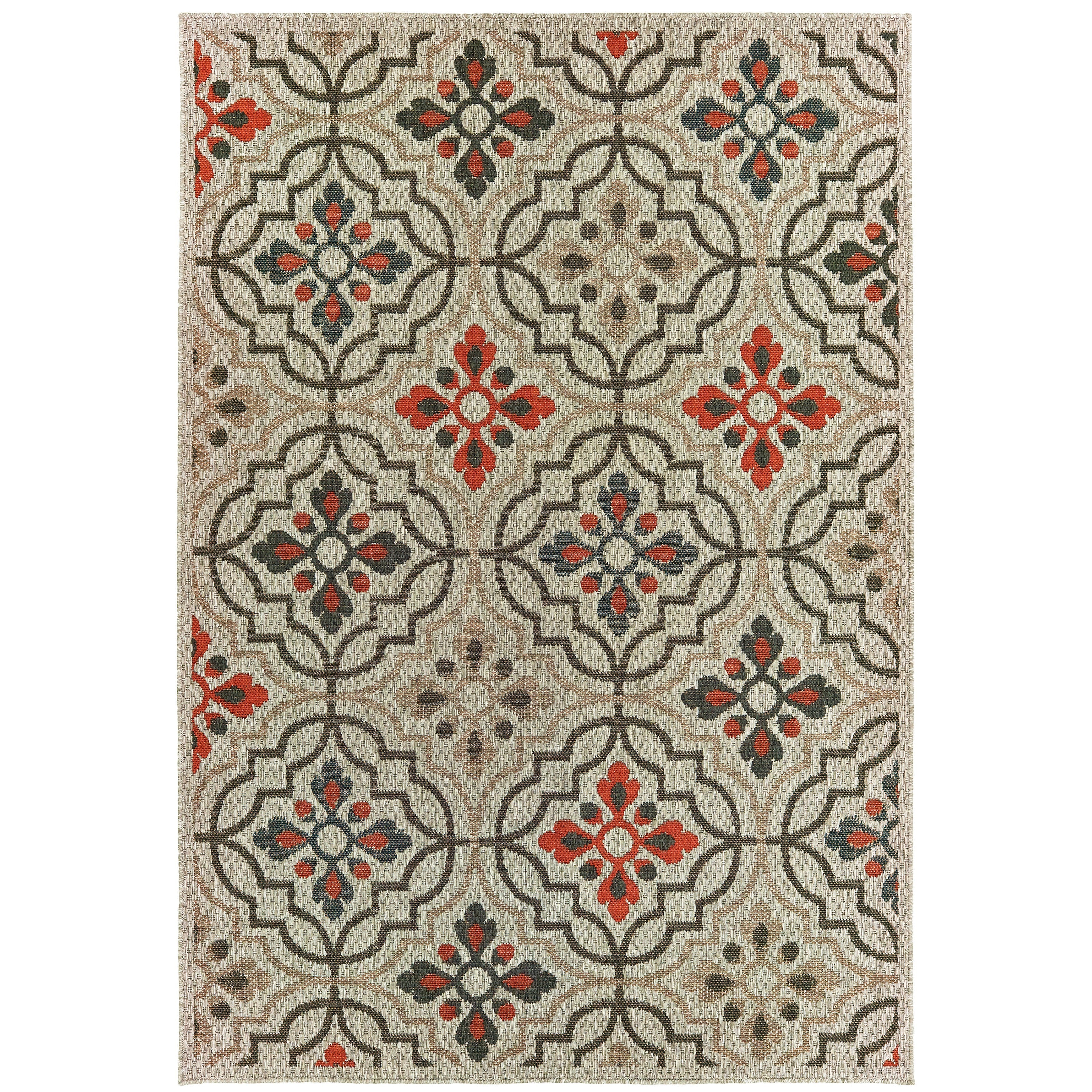 Oriental Weavers Latitude 709Y Grey/Orange Area Rug
