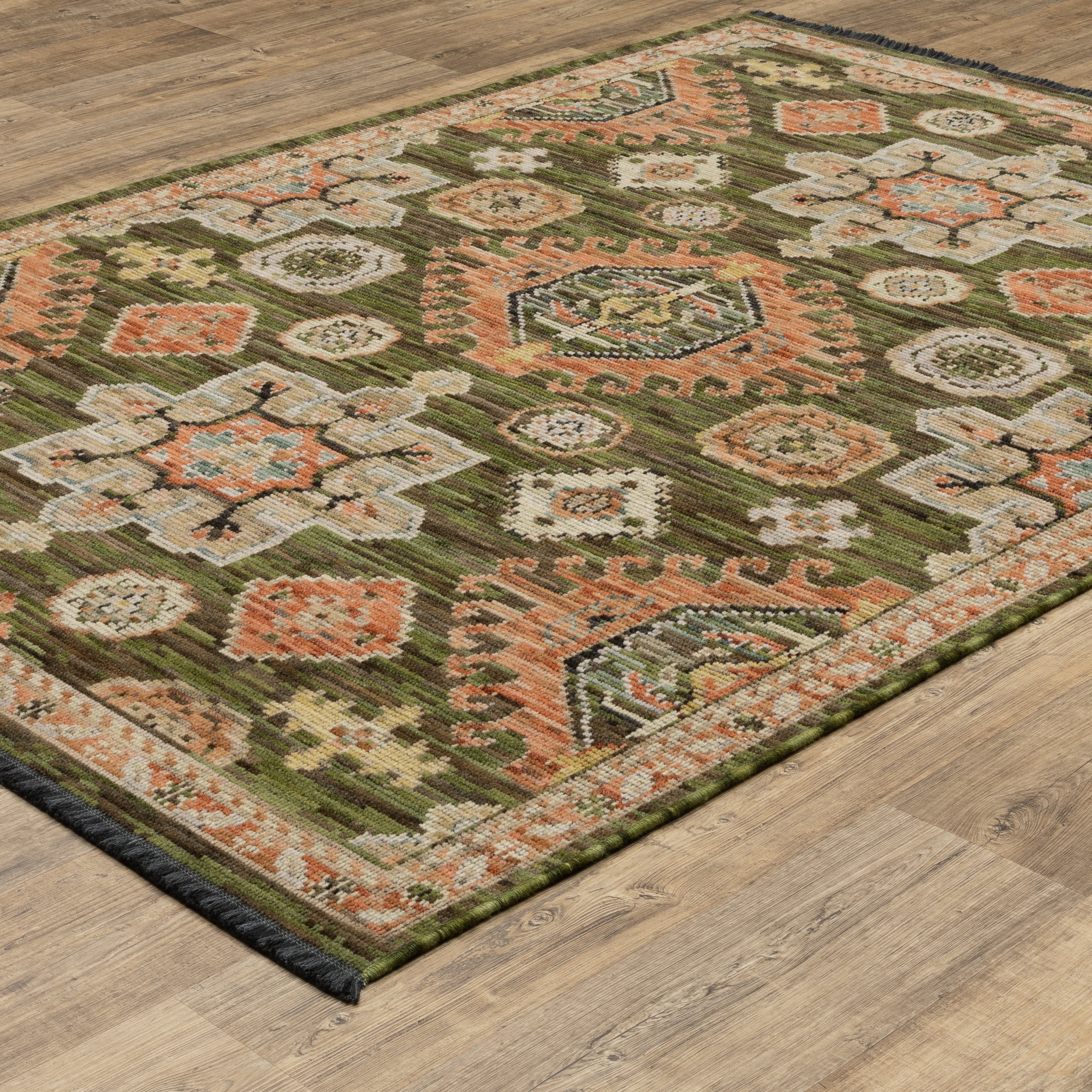 Oriental Weavers Legacy LGY02 Green/Rust Area Rug