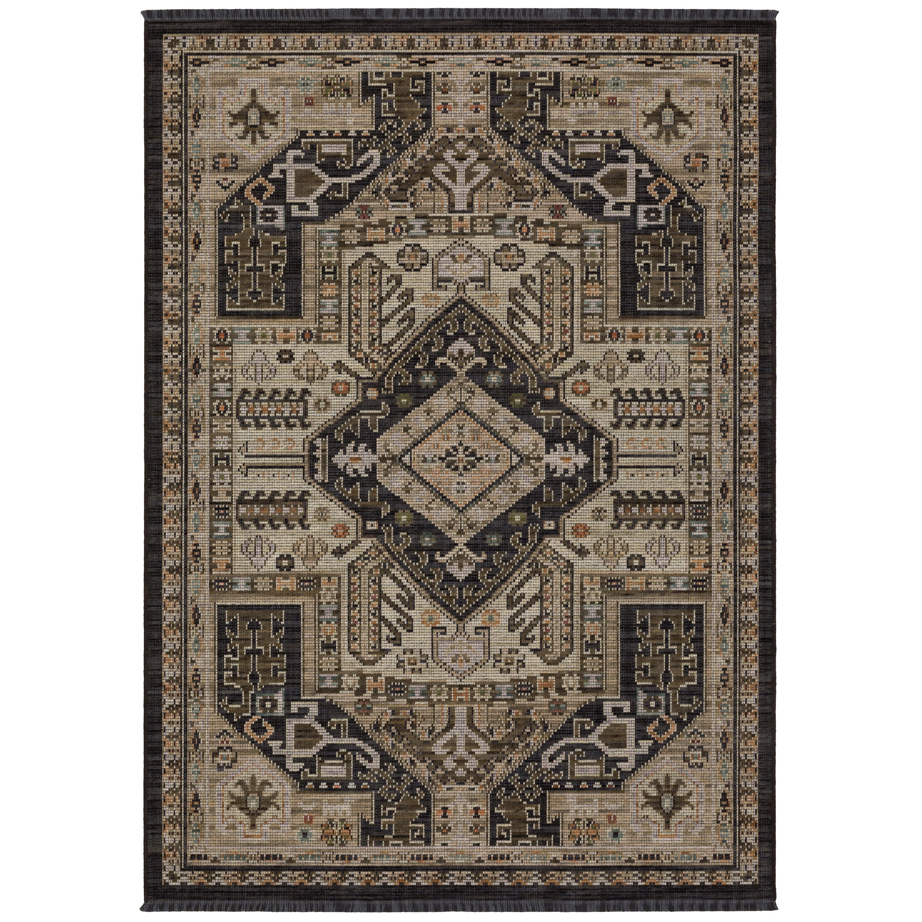 Oriental Weavers Legacy LGY03 Charcoal/Brown Area Rug