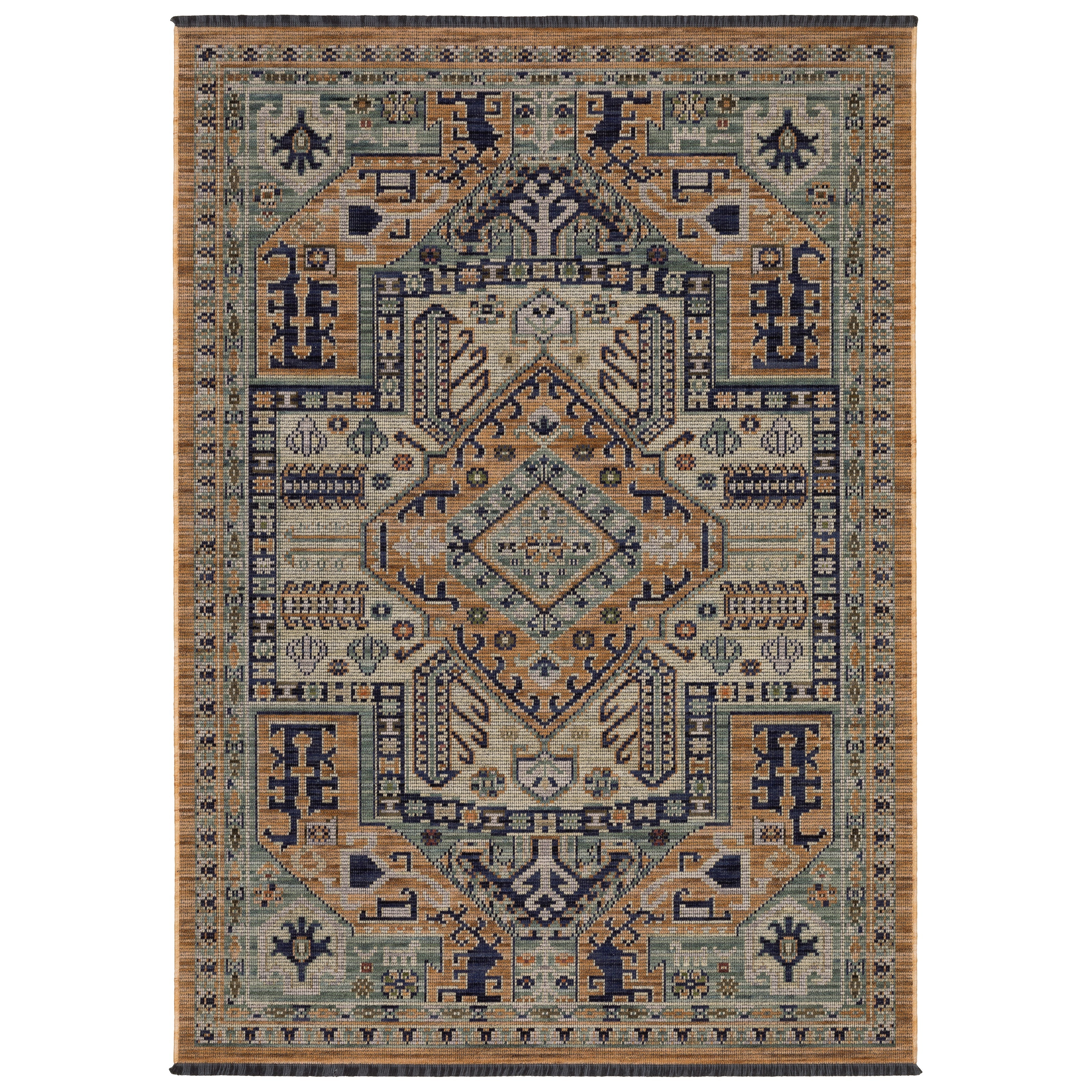 Oriental Weavers Legacy LGY04 Rust/Blue Area Rug