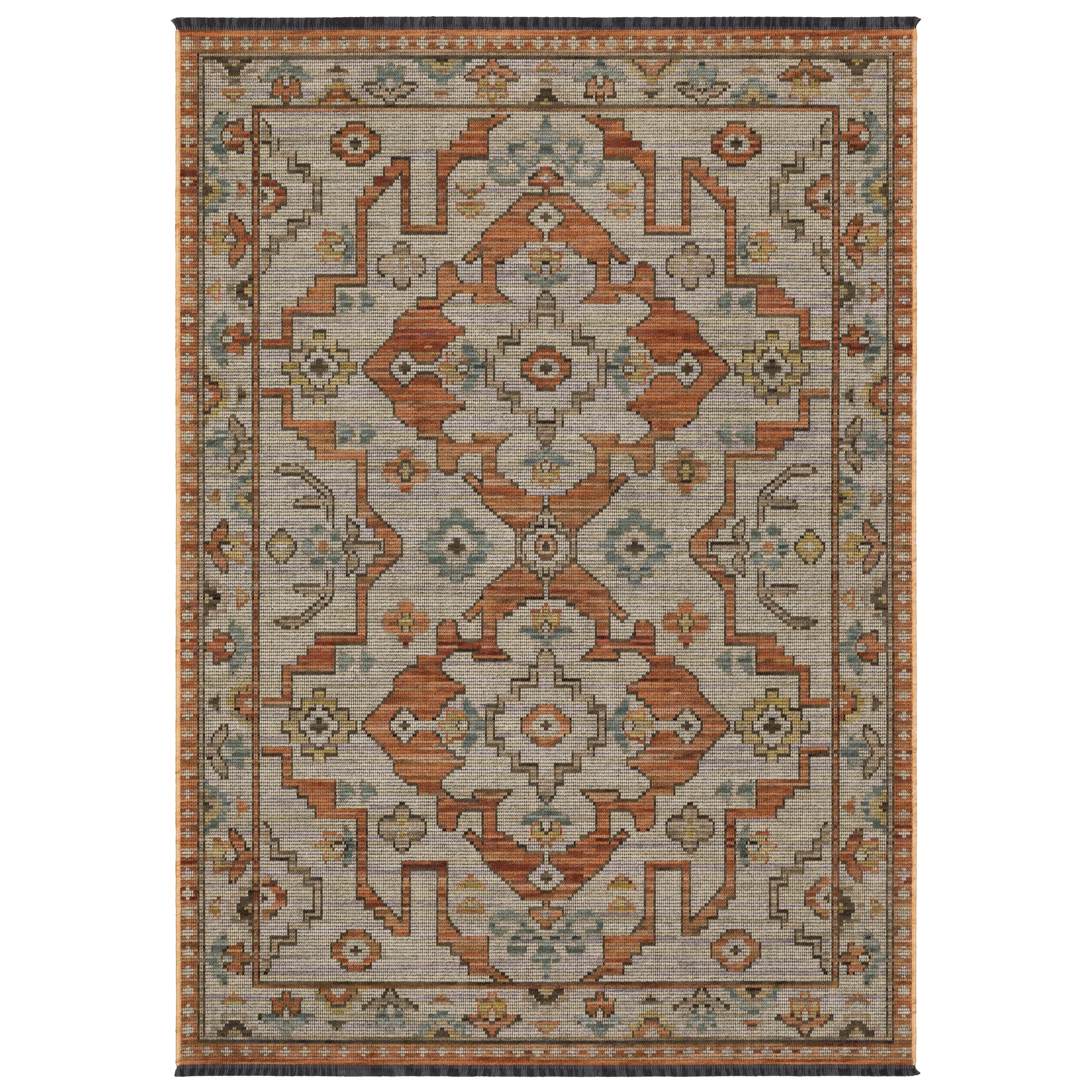 Oriental Weavers Legacy LGY07 Rust/Blue Area Rug