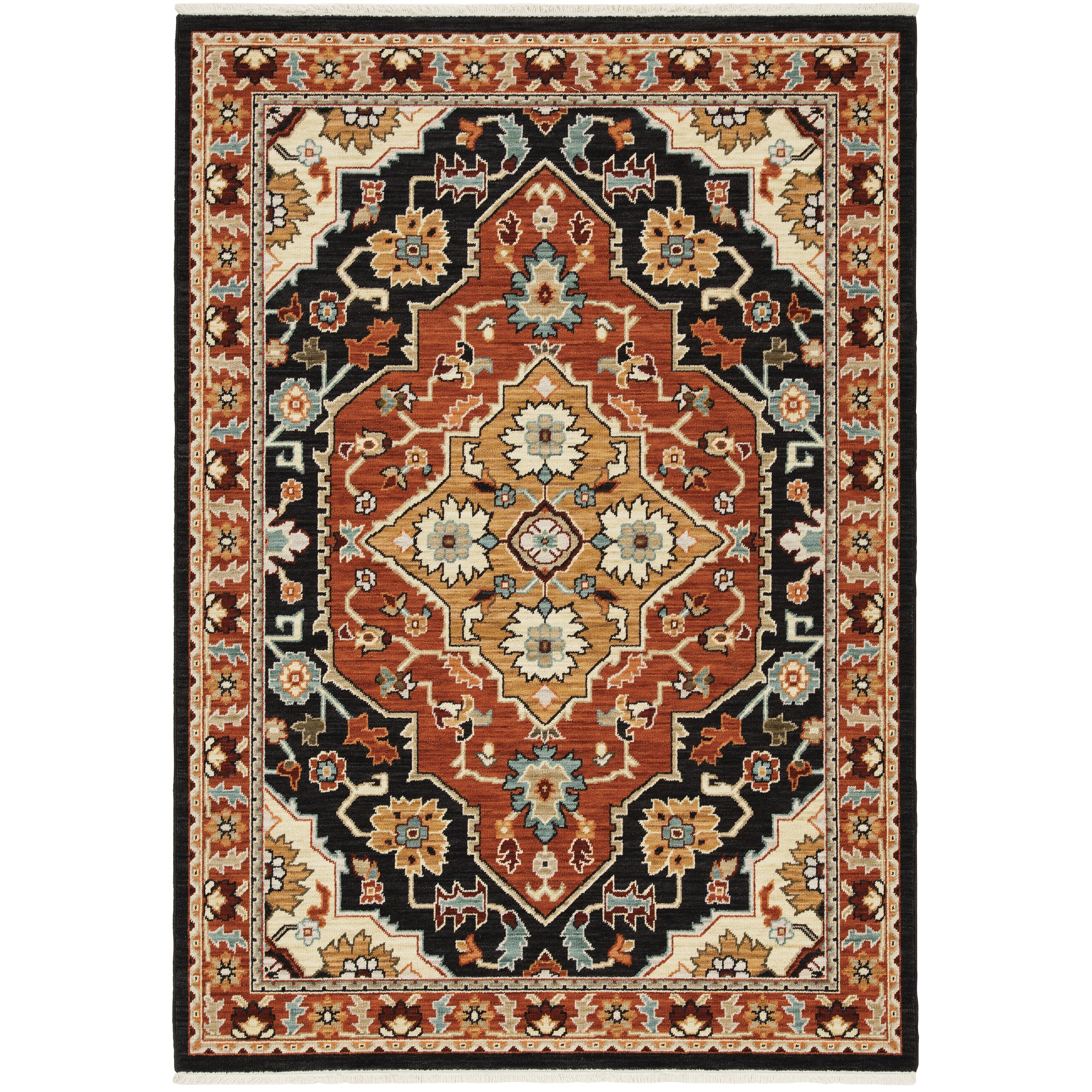 Oriental Weavers Lilihan 4929A Black/Red Area Rug