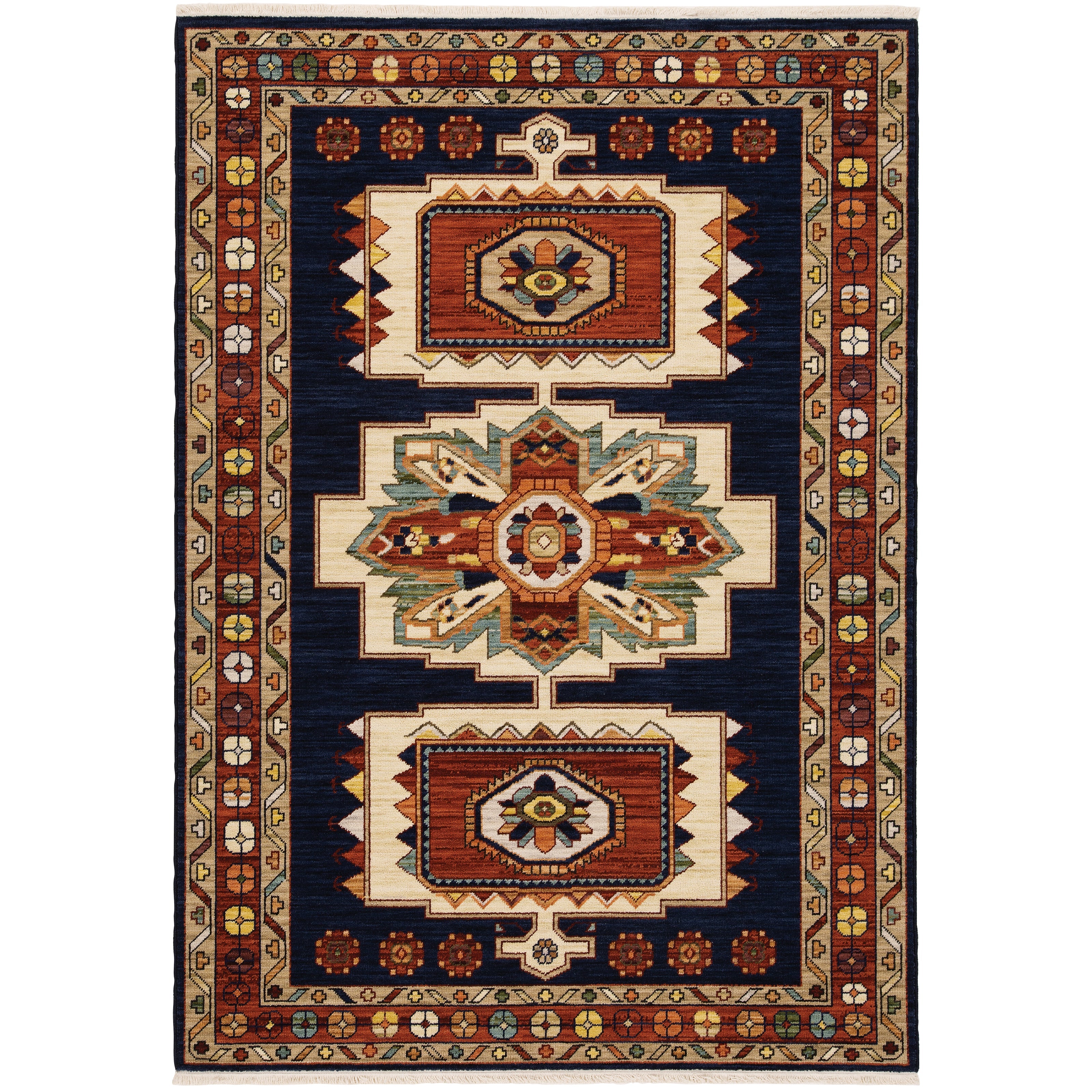 Oriental Weavers Lilihan 90B Blue/Red Area Rug