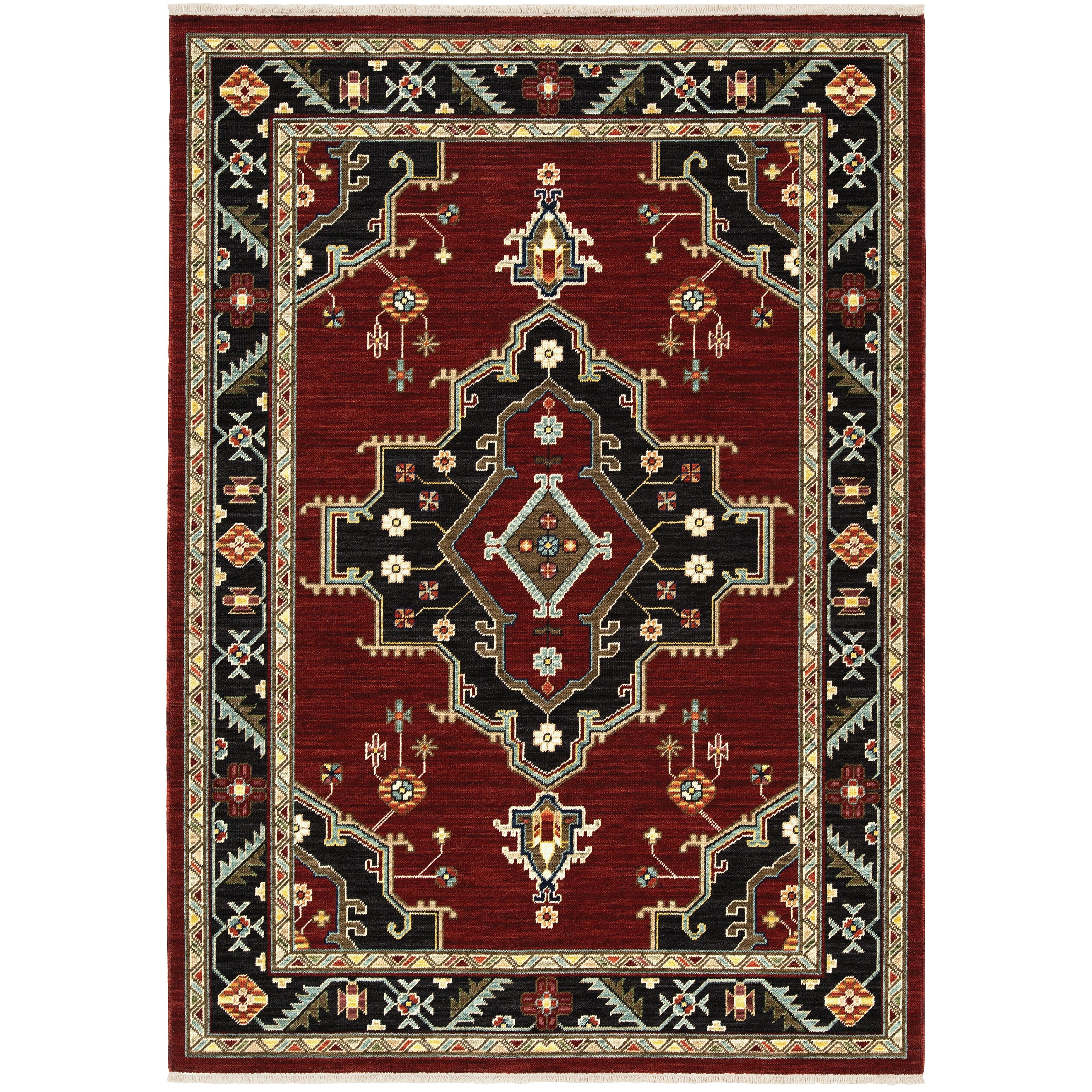Oriental Weavers Lilihan 92R Red/Black Area Rug