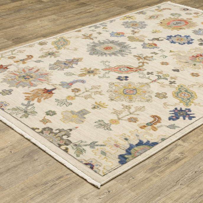 Oriental Weavers Lucca 5507W Ivory/Multi Area Rug