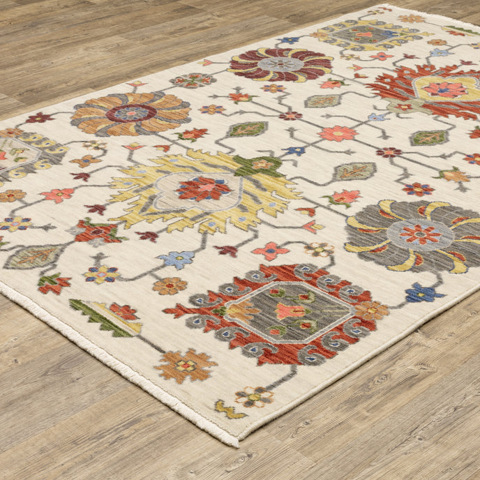 Oriental Weavers Lucca 8111W Ivory/Multi Area Rug