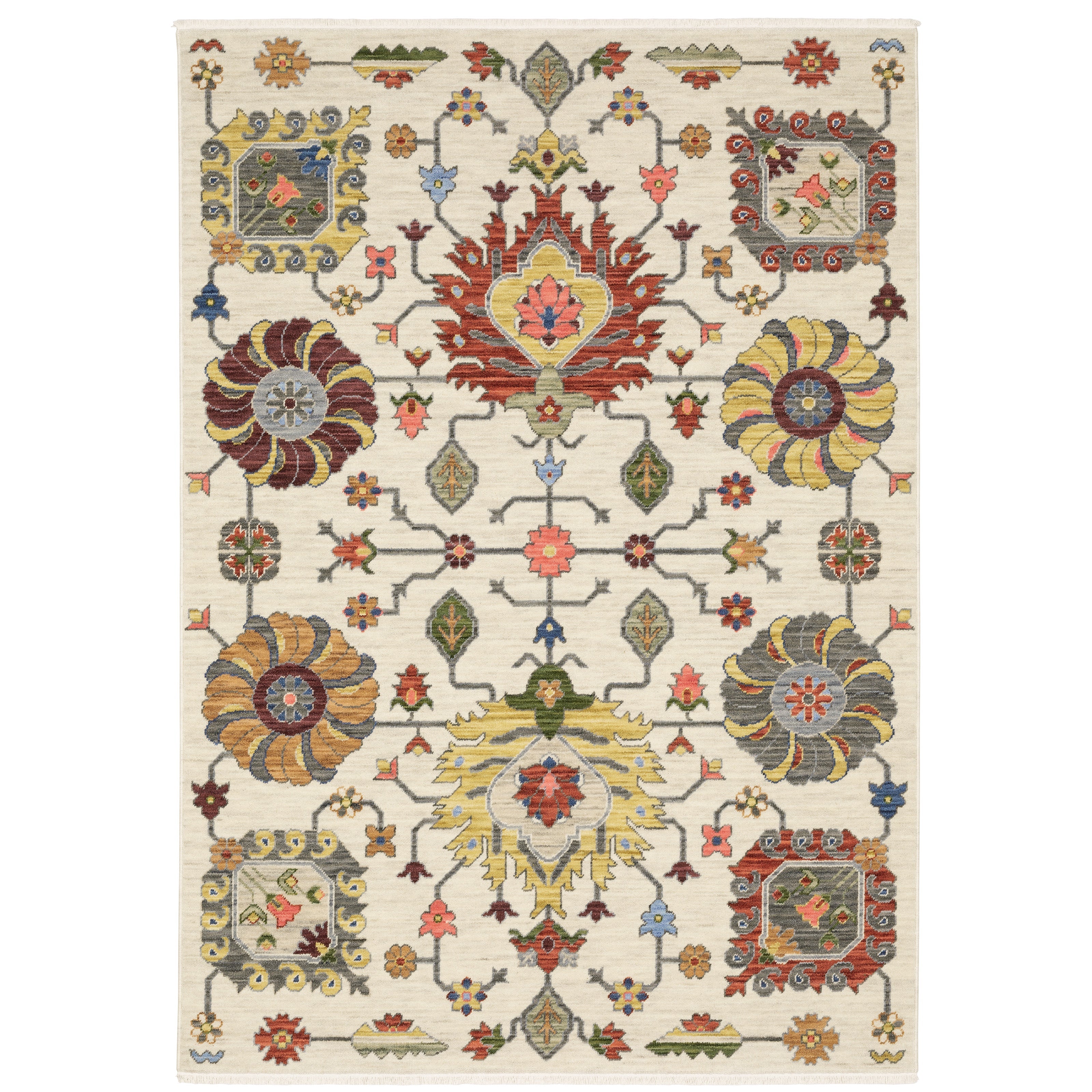 Oriental Weavers Lucca 8111W Ivory/Multi Area Rug