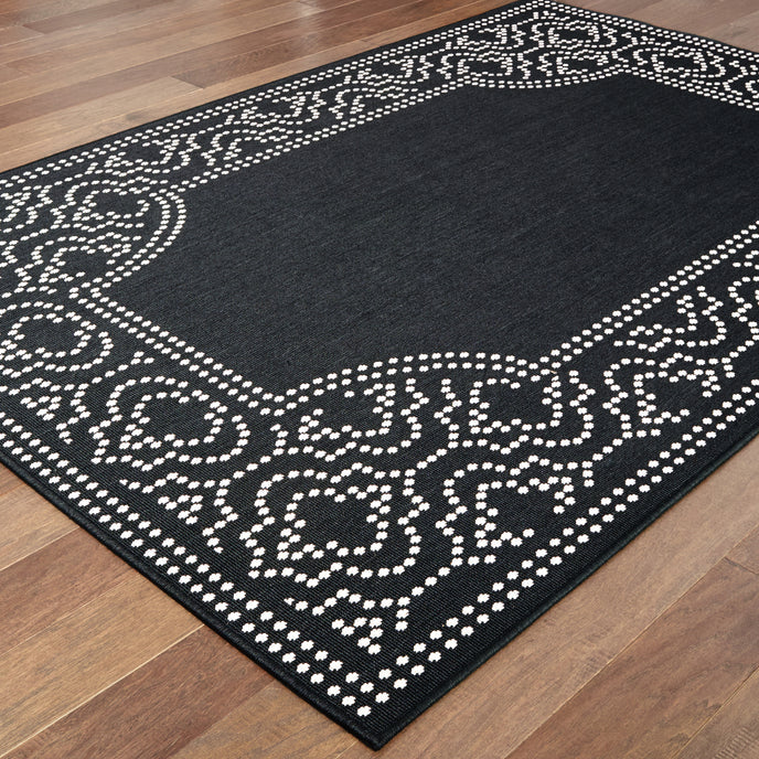 Oriental Weavers Marina 1247K Black/Ivory Area Rug
