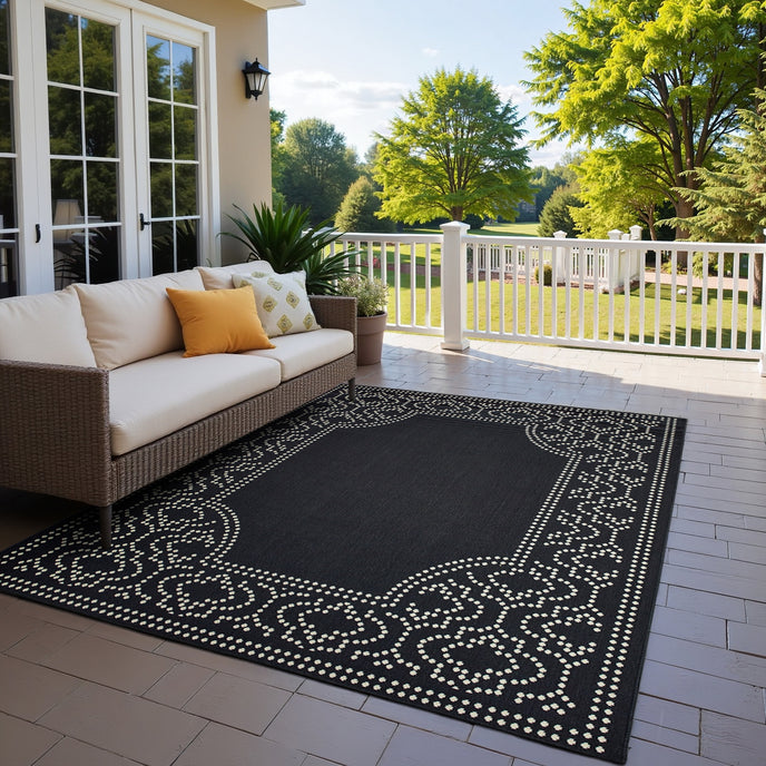 Oriental Weavers Marina 1247K Black/Ivory Area Rug