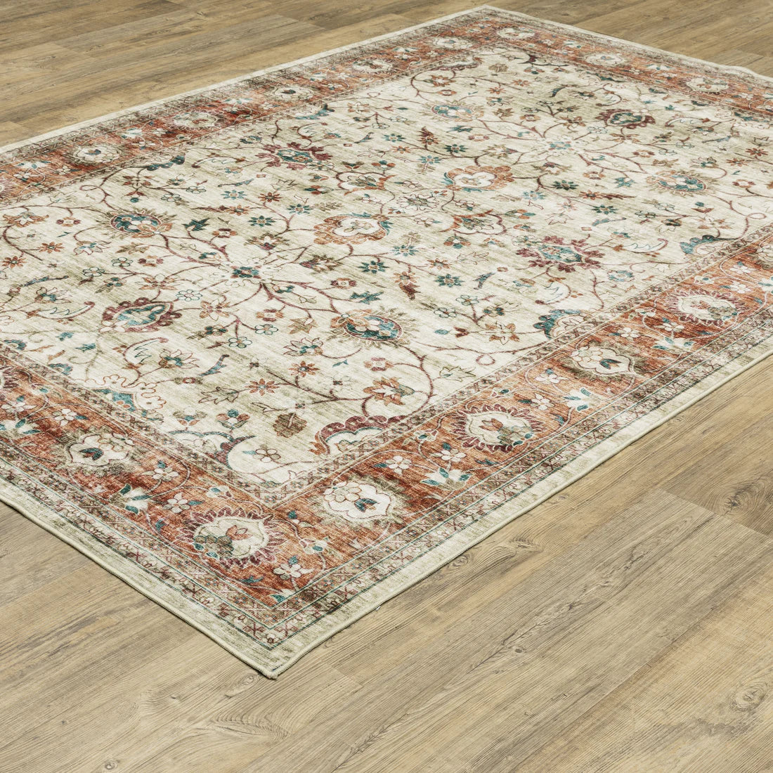 Oriental Weavers Sumter SUM03 Ivory/Rust Area Rug