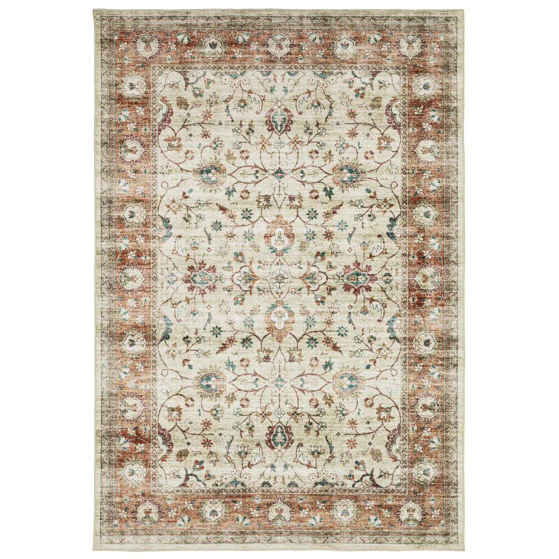 Oriental Weavers Sumter SUM03 Ivory/Rust Area Rug