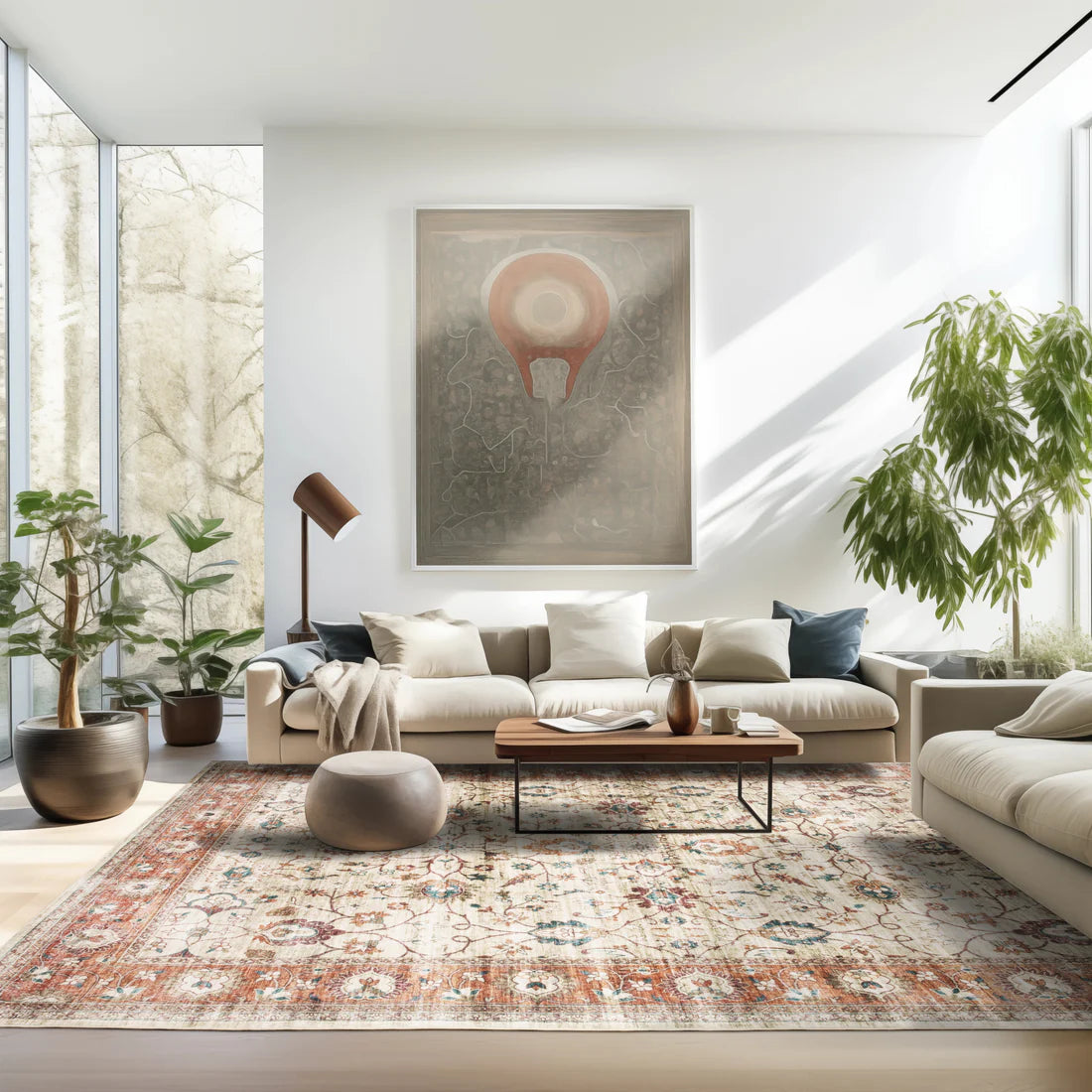 Oriental Weavers Sumter SUM03 Ivory/Rust Area Rug