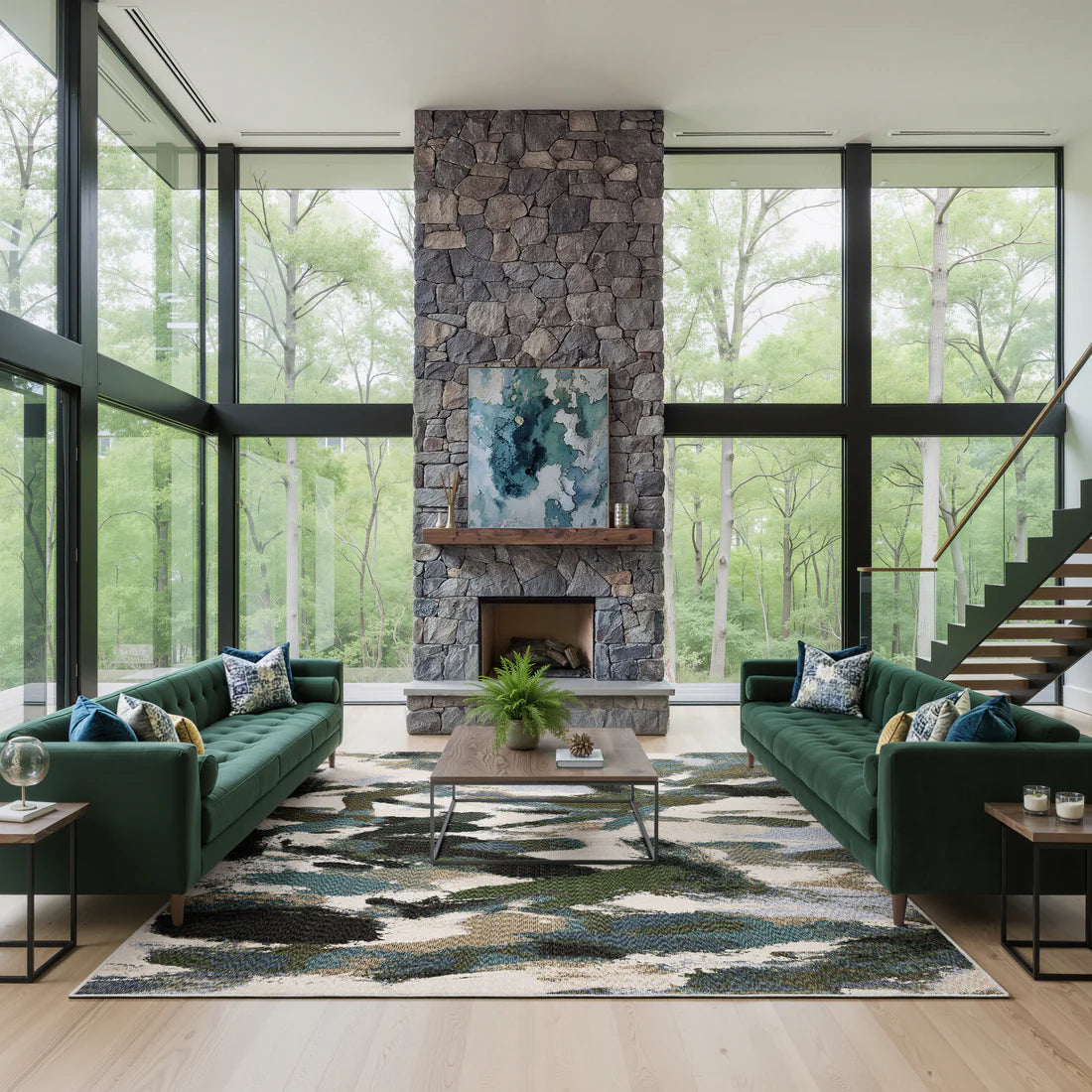 Oriental Weavers Tisdell TIS04 Blue/Green Area Rug