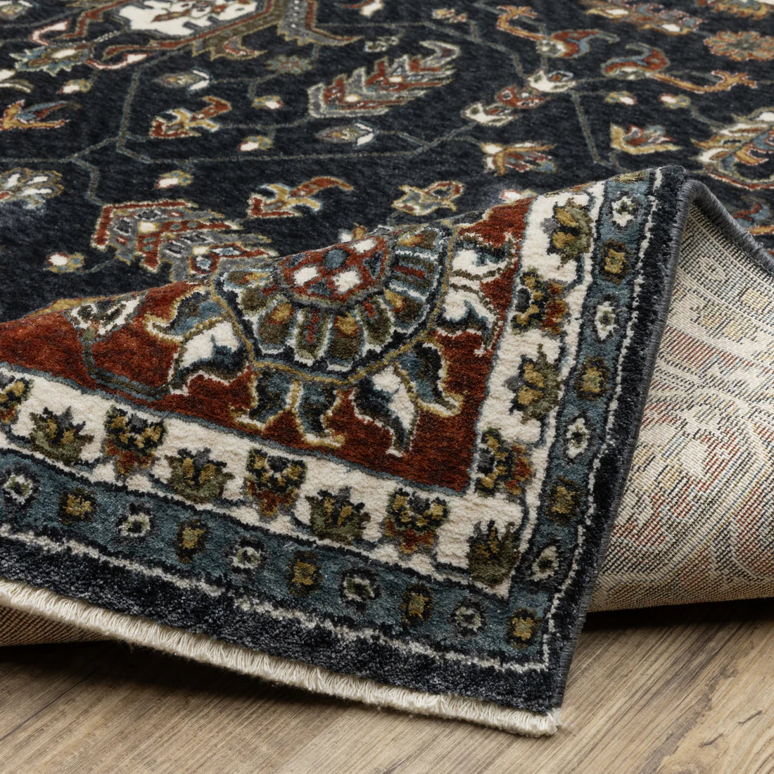 Oriental Weavers Vivian VI05A Navy/Red Area Rug