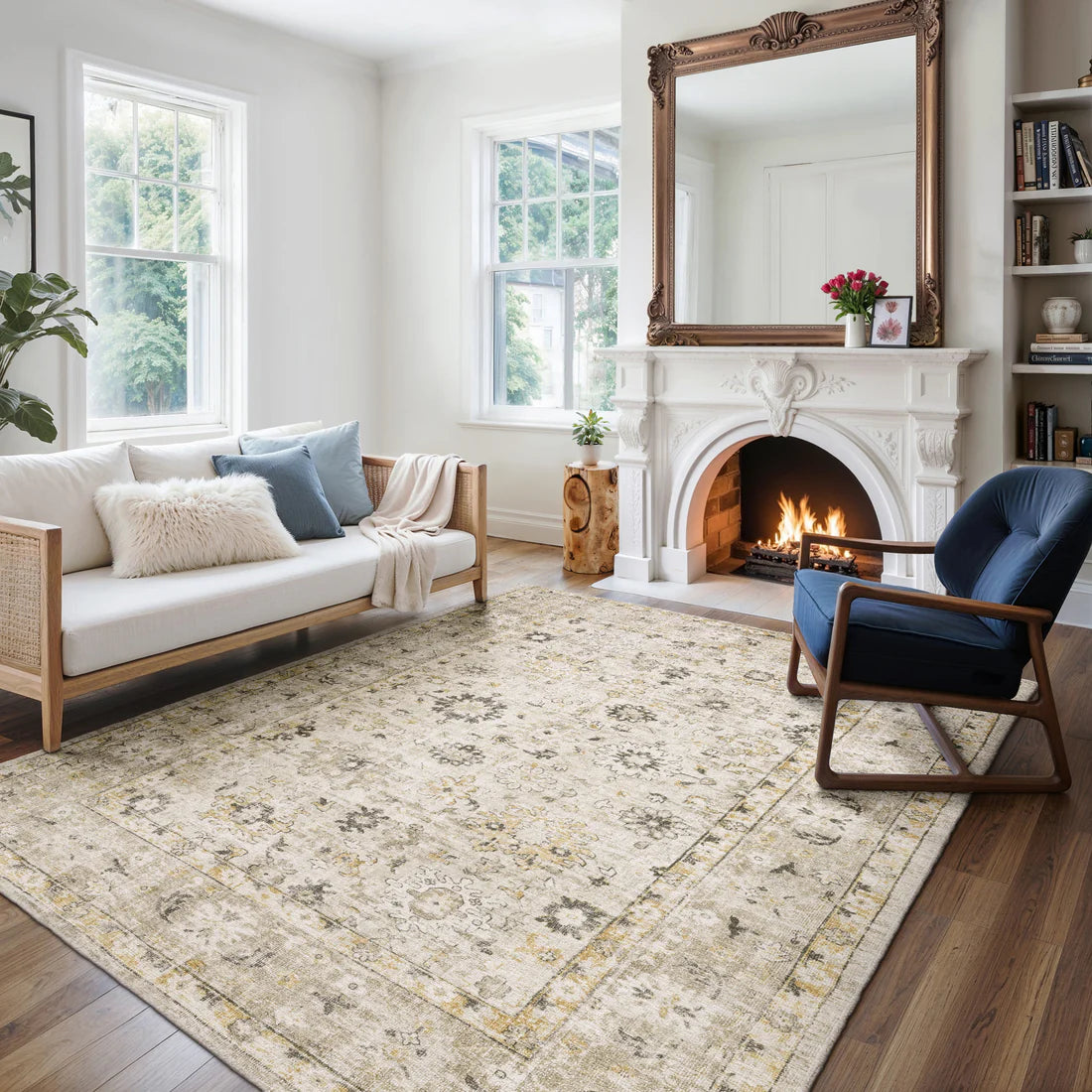 Oriental Weavers Windham WIN02 Beige/Gold Area Rug