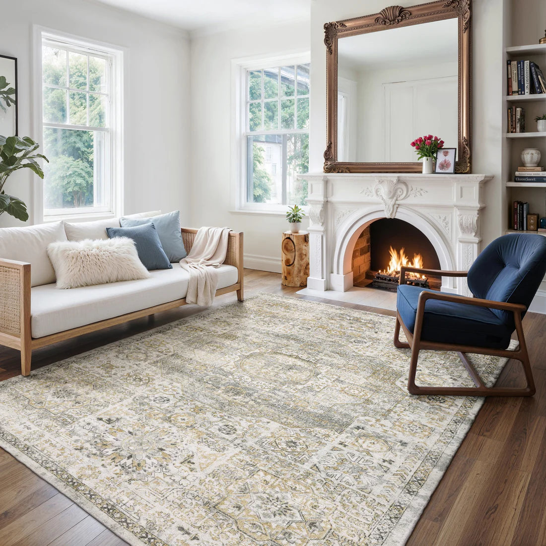 Oriental Weavers Windham WIN05 Grey/Gold Area Rug