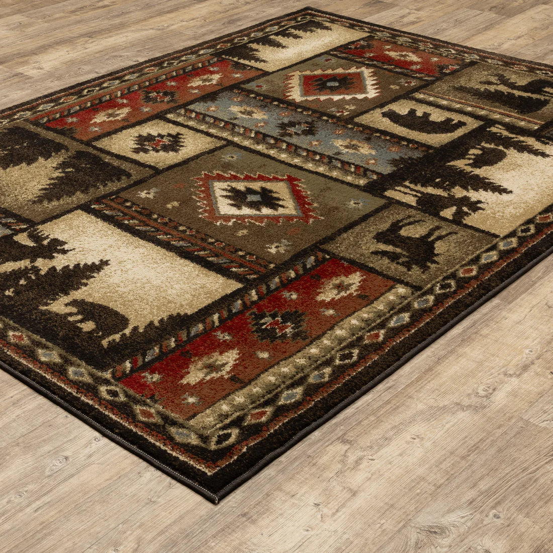 Oriental Weavers Woodlands 1041C Black/Multi Area Rug