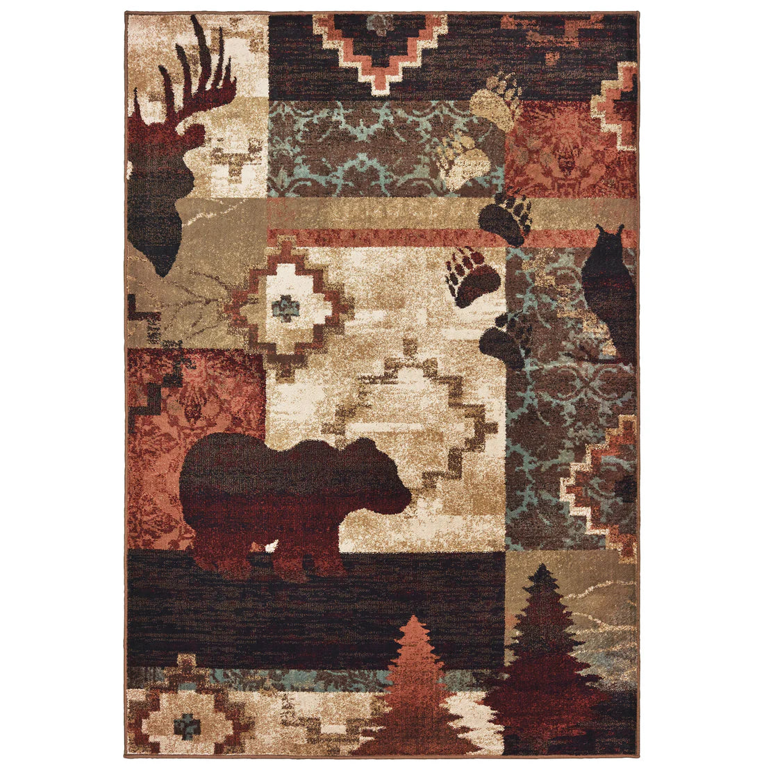 Oriental Weavers Woodlands 9649A Brown/Rust Area Rug
