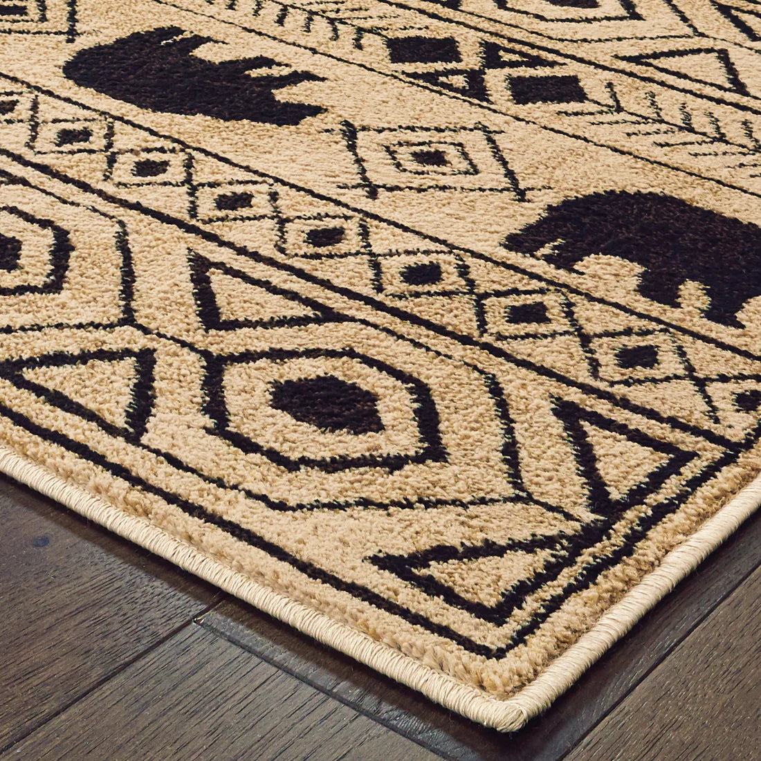 Oriental Weavers Woodlands 9651A Ivory/Black Area Rug