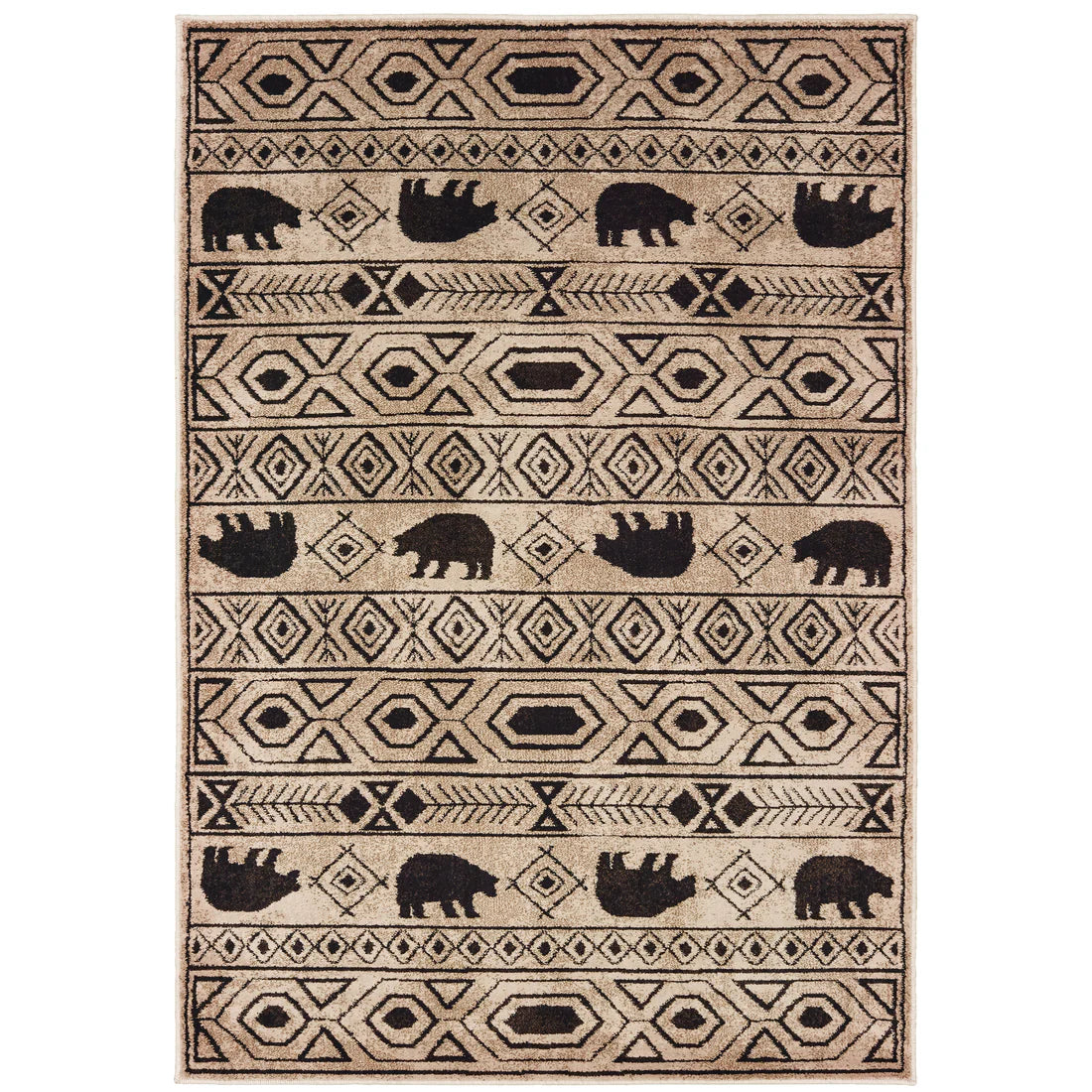 Oriental Weavers Woodlands 9651A Ivory/Black Area Rug
