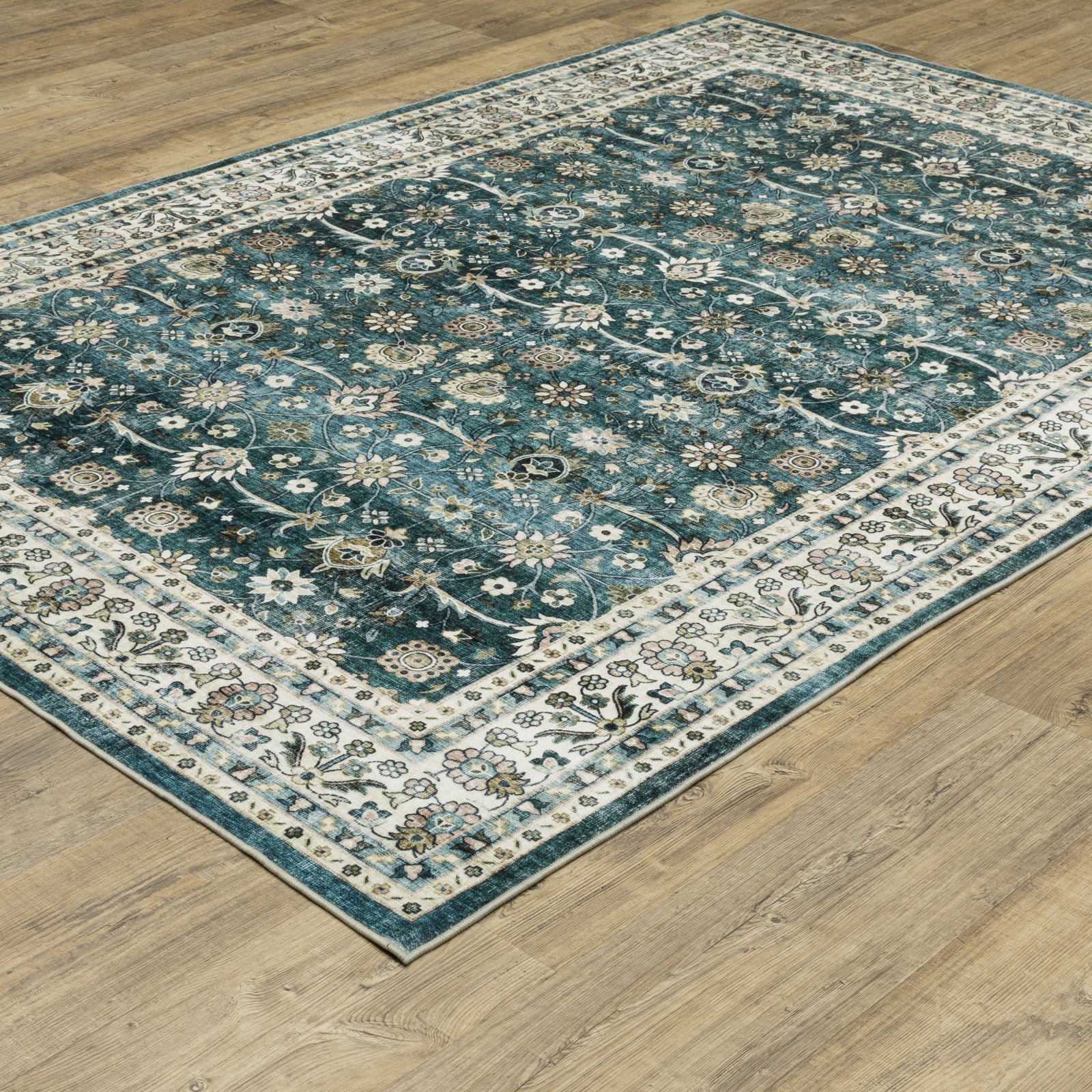 Oriental Weavers Sumter SUM08 Teal/Ivory Area Rug