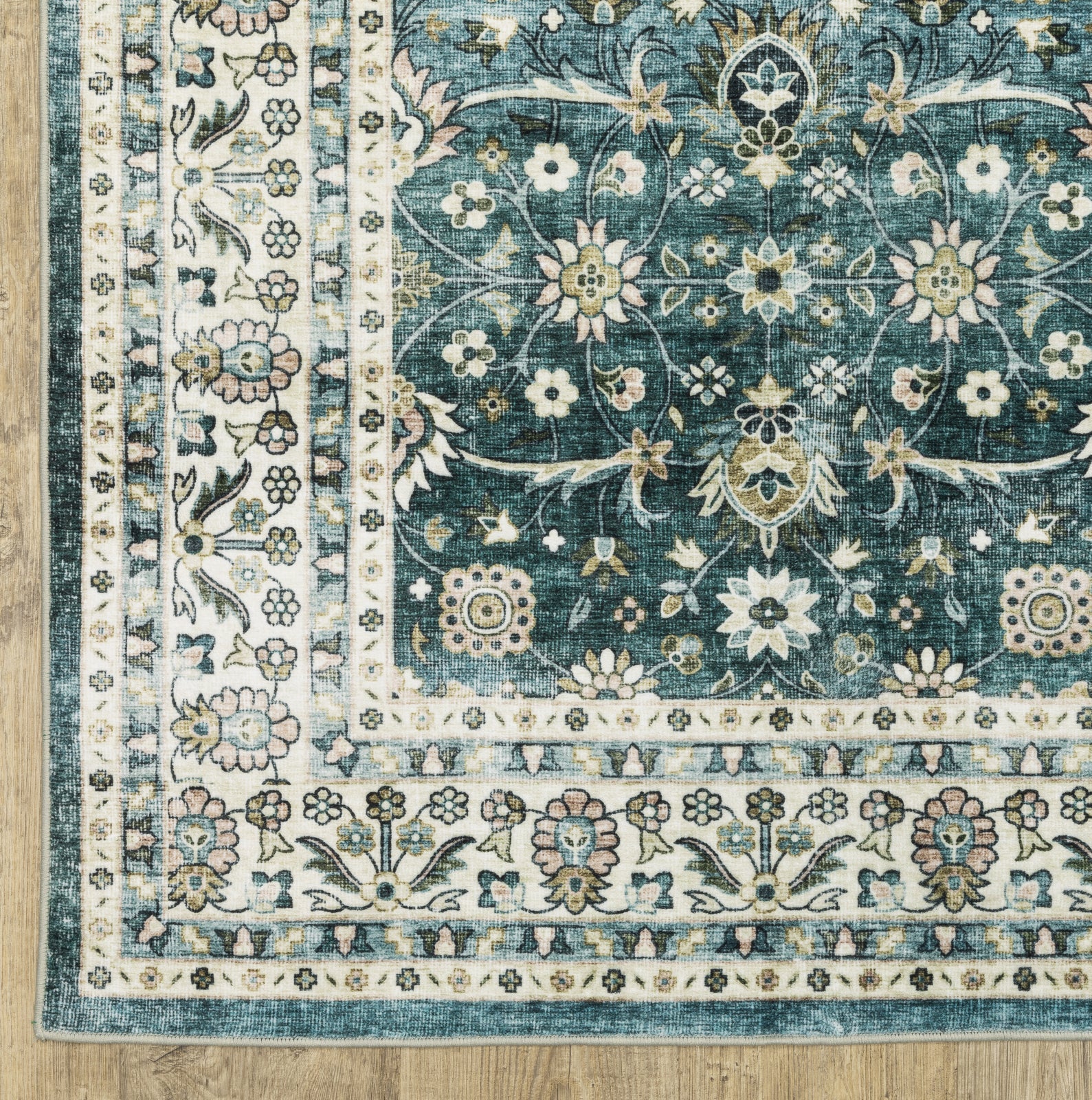 Oriental Weavers Sumter SUM08 Teal/Ivory Area Rug