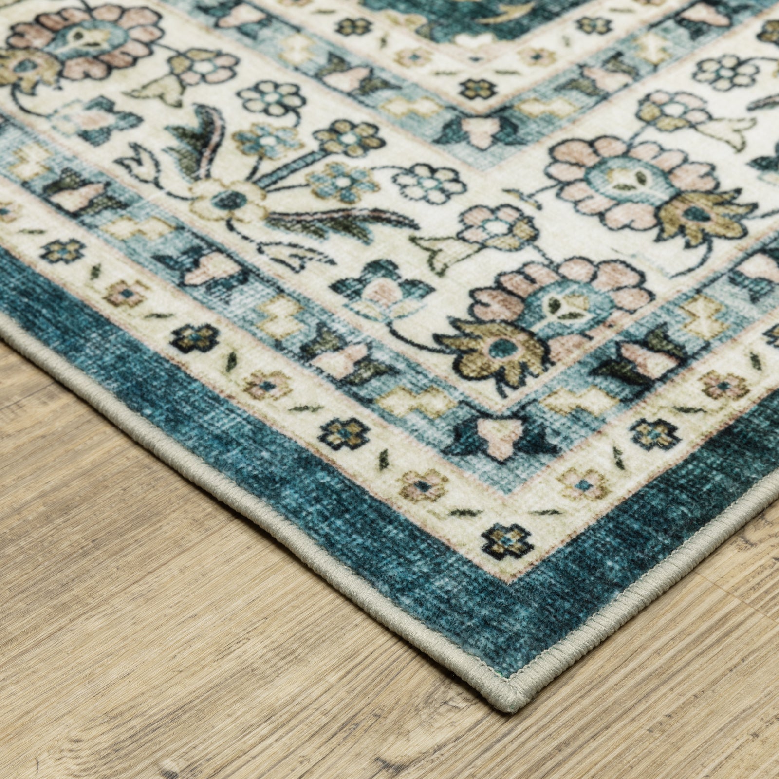 Oriental Weavers Sumter SUM08 Teal/Ivory Area Rug