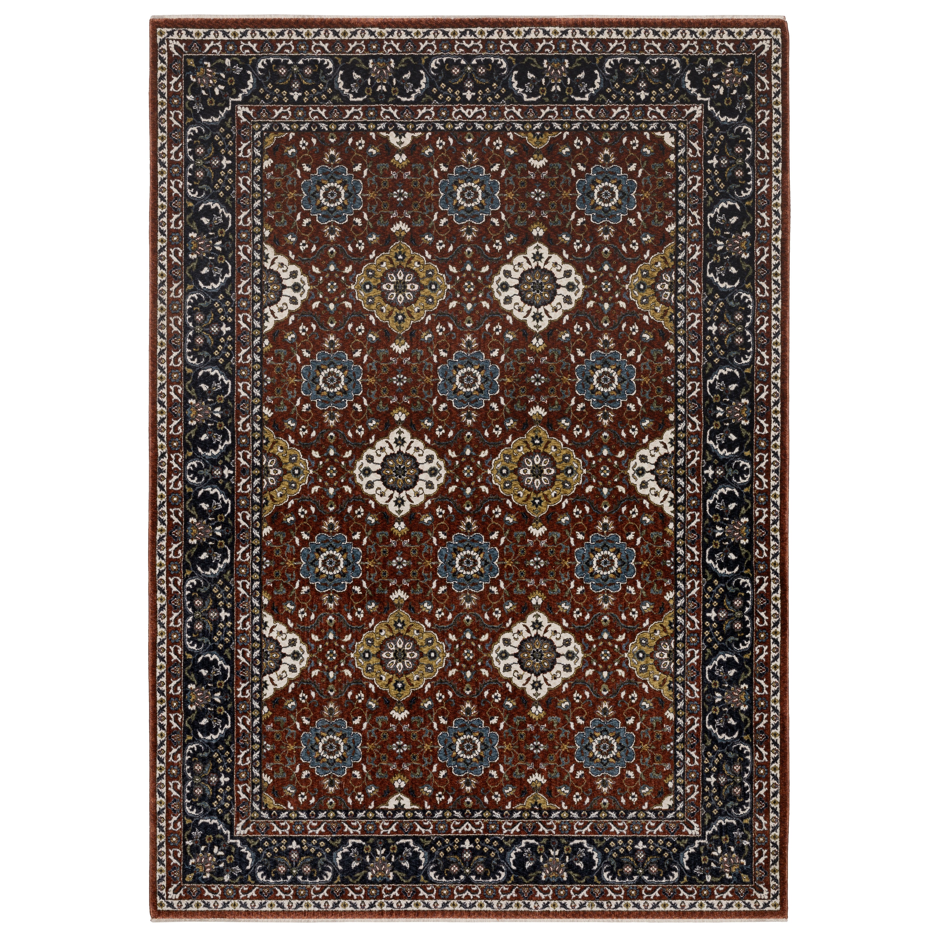 Oriental Weavers Vivian VI04B Red/Navy Area Rug