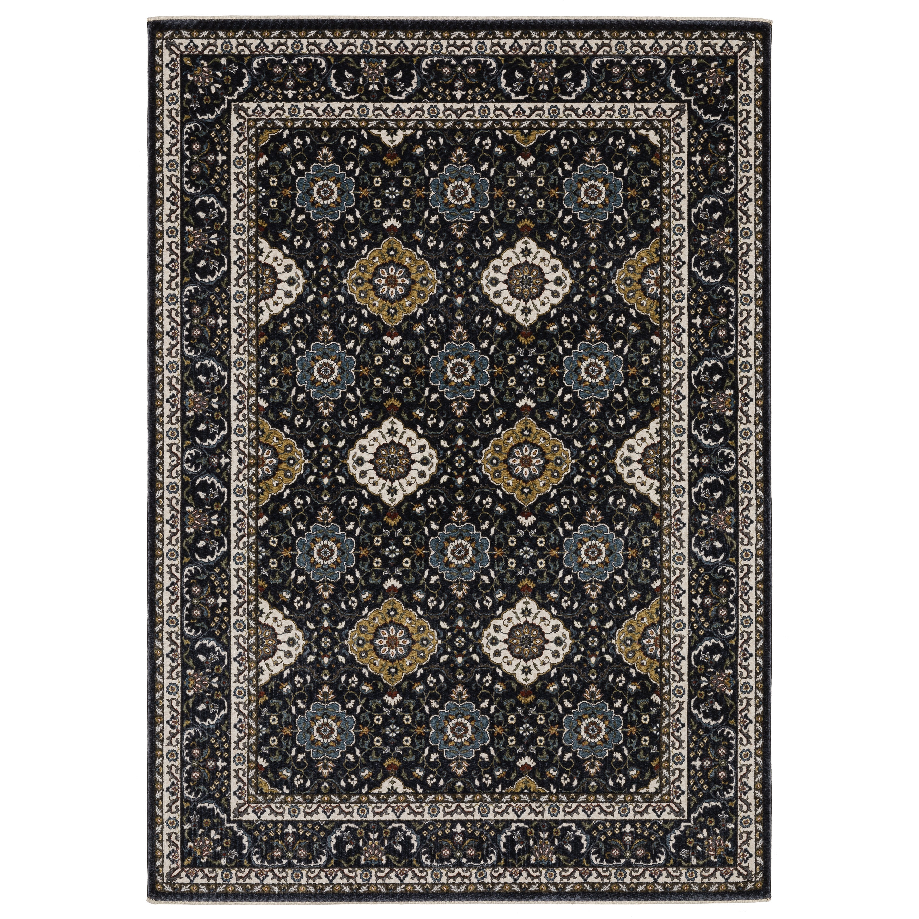 Oriental Weavers Vivian VI04C Navy/Gold Area Rug