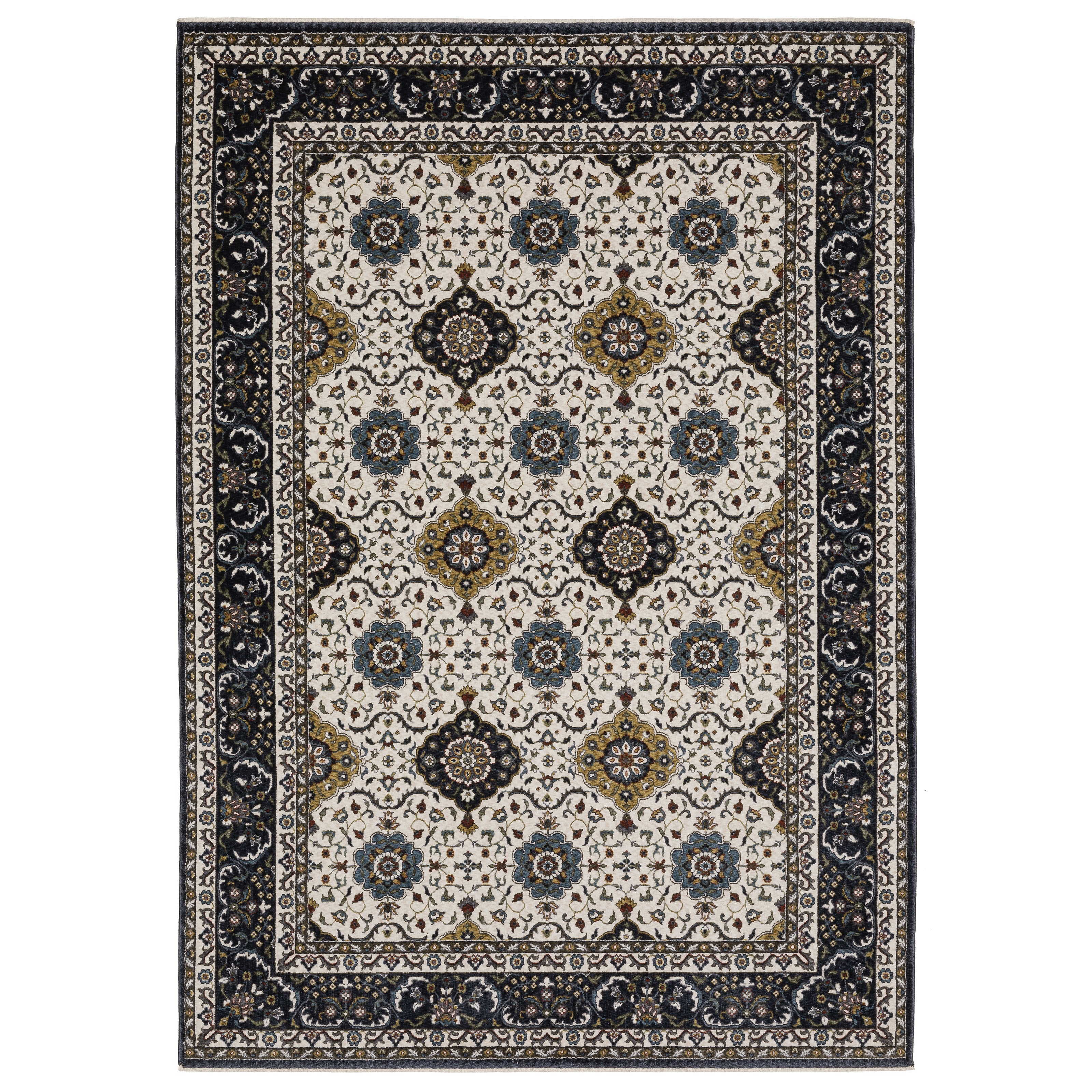 Oriental Weavers Vivian VI04D Ivory/Navy Area Rug