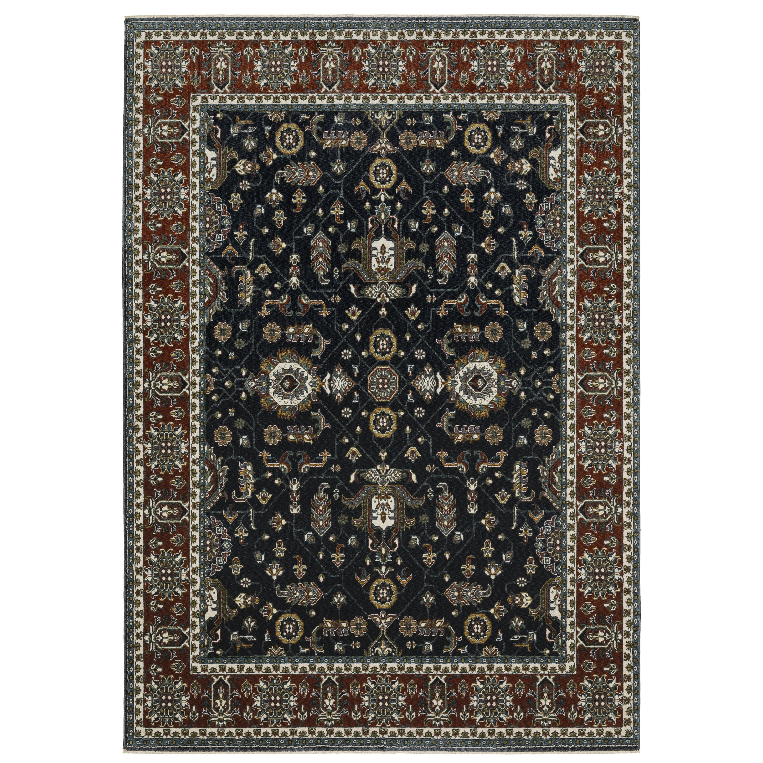Oriental Weavers Vivian VI05A Navy/Red Area Rug