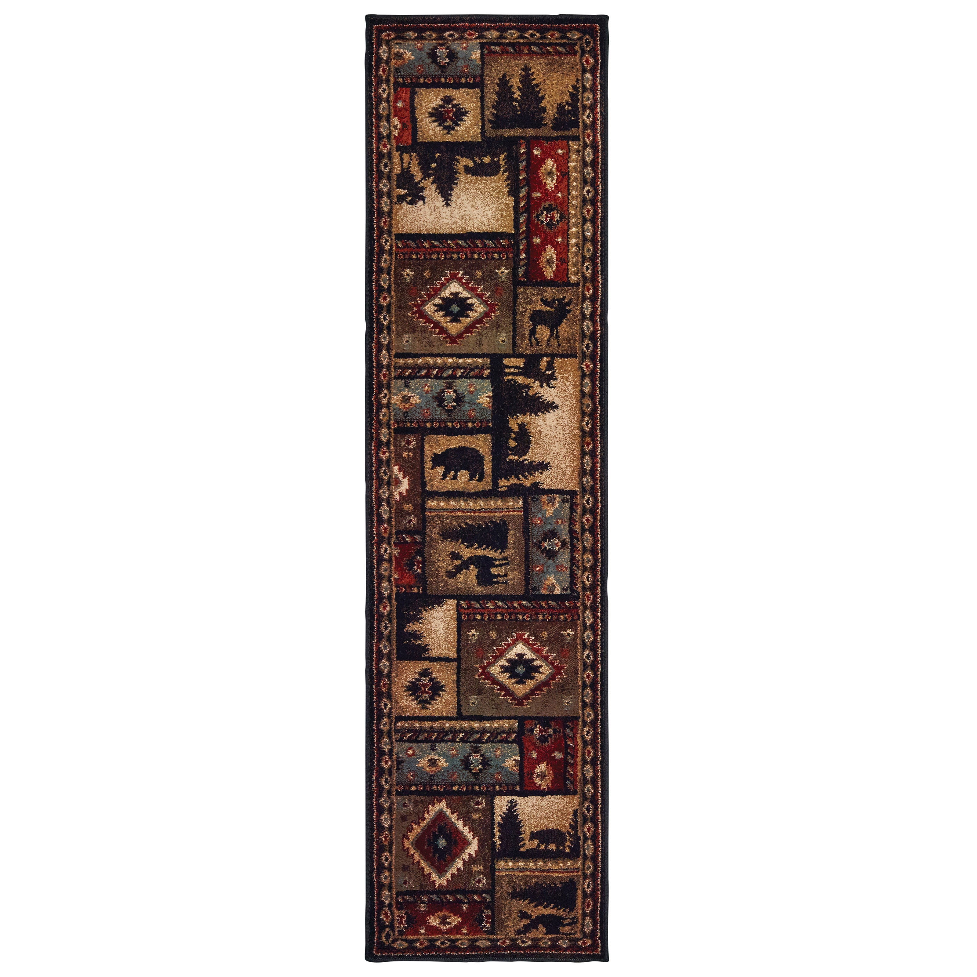 Oriental Weavers Woodlands 1041C Black/Multi Area Rug